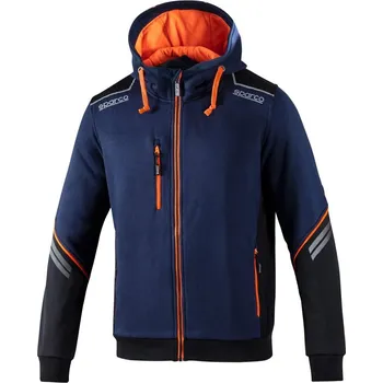 Dámská casual bunda Sparco Bunda Tech Hooded full zip Modrá / Oranžová XL