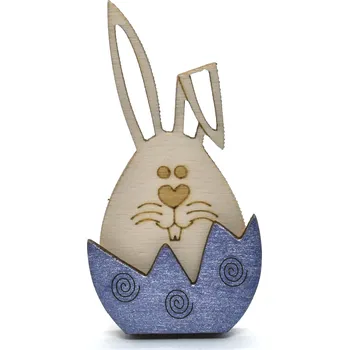 Velikonoční dekorace Pehucraft Dřevěný velikonoční zajíček zalomené ucho Barva: Fialová