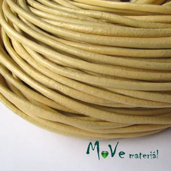 Kulatá přírodní kůže 3mm 1m, žlutá