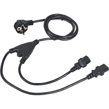 Napájecí kabel C-TECH Kabel síťový 1,8m 220/230V napájecí, rozdvojka Y, VDE
