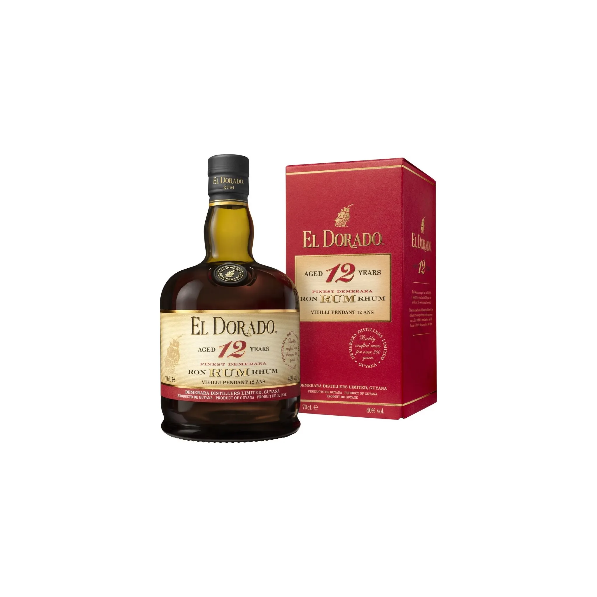 Fotografie 1 - Rum El Dorado Demerara Rum 12 y.o. 40 % 0,7 l