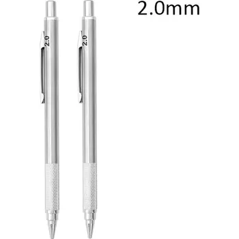 Grafitová tužka Mechanická tužka z nerezové oceli pro umělce a studenty - 2 ks2.0mm tužky