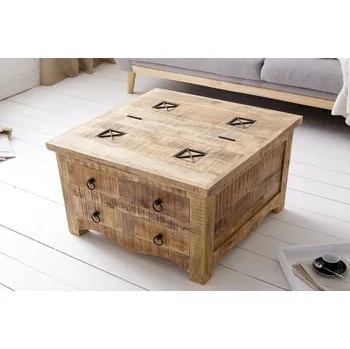 Truhla Masivní konferenční stolek Aero Mango 70cm se zásuvkami