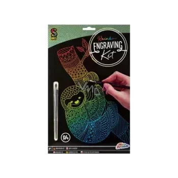 vyškrabávací obrázek S ART Vyškrabávací sada A4 Rainbow Lenochod