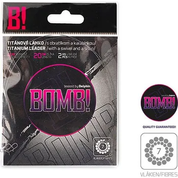 Delphin - BOMB! Titanové lanko s obratlíkem a karabinkou 12kg/35cm/2ks