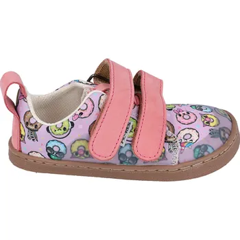 Dětská móda Barefoot plátěnky Pegres BF 57U - růžové donut 34