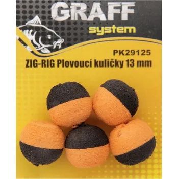 Umělá nástraha ZIG-RIG plovoucí kulička 13mm ORANŽOVÁ/ČERNÁ