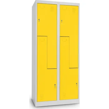 Šatní skříň Kovová šatní skříňka Z, 80 x 50 x 180 cm, cylindrický zámek, žlutá - RAL 1023