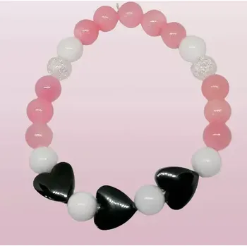 Náramek Náramek z jadeitu a hematitových srdíček