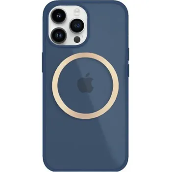 Pouzdro na mobilní telefon Lesklý transparentní kryt s MagSafe pro iPhone 13 Pro - tmavě modrý