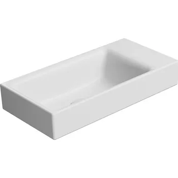 NUBES keramické umyvadlo 50x25cm, broušená spodní hrana, bez otvoru, bílá mat