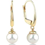 Lillian Vassago Klasické visací zlaté náušnice s říční perlou LLV22-GER061