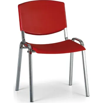 Jednací židle Konferenční židle Design - chromované nohy, červená