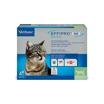 Antiparazitikum pro kočku Effipro DUO Cat (1-6kg) 50/60 mg, 4x0,5ml - Akce 1ks + 1ks ZDARMA