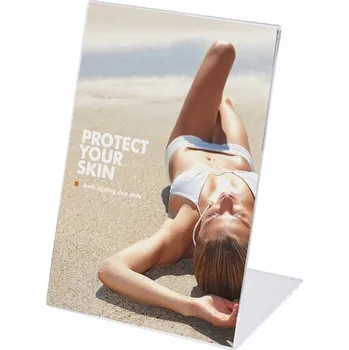 Plexi stojánek typu L formát A9 na výšku, čirá