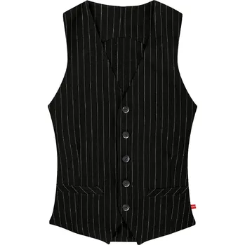 Gastro oděv TOMA Číšnická vesta TOMA - UNISEX - jemné bílé pásy XL T-134-XL