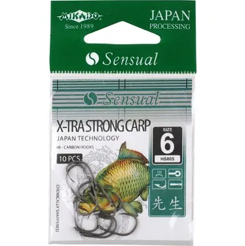 Rybářský háček MIKADO - Háčky Sensual X-TRA STRONG CARP vel. 8 10ks