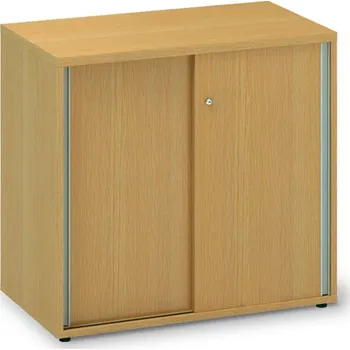 Šatní skříň Nízká skříň s posuvnými dveřmi ProOffice 80 x 45 x 73,5 cm, buk