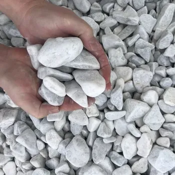 Tuhé palivo Okrasný štěrk, bílé valounky Carrara, 32 - 63 mm, paleta 1000 kg