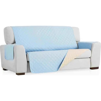 Napínací potah PovlečemeVás Oboustranný potah na trojkřeslo - světle modrá, béžová