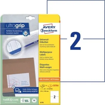 Samolepící etiketa Avery Zweckform 6176 Samolepící etikety 210x148 mm, 60 ks/30 listů A4