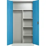 Kovová šatní skříň, 90 x 45 x 185 cm, cylindrický zámek, modrá - ral 5012