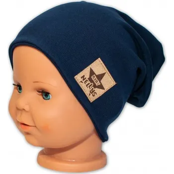 Módní doplněk Dětská bavlněná čepice - dvouvrstvá, granátová, Velikost koj. oblečení 80-98 (9-36m)