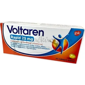 Lék na bolest, zánět a horečku Voltaren Rapid 25 mg 20 měkkých tobolek