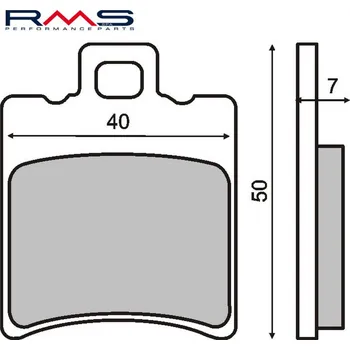 Brzdová destička Brzdové destičky RMS 225100190 organické YAMAHA CW 50 BWS 1997-2011