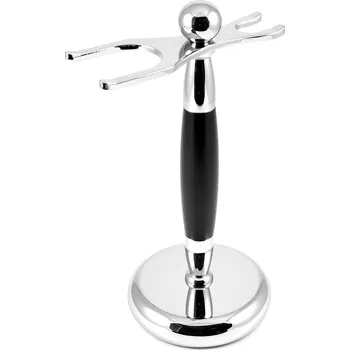 Moderní černo-stříbrný stojánek na holicí strojek a štětku - Fort Tempus