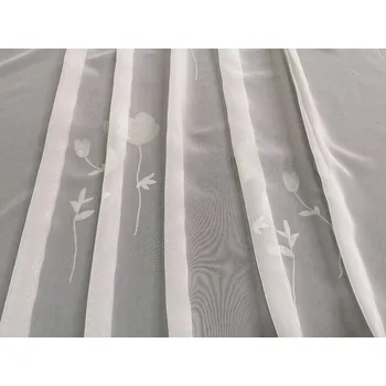 Záclona BYTEMA Záclona voál KVĚTY béžové 180 cm