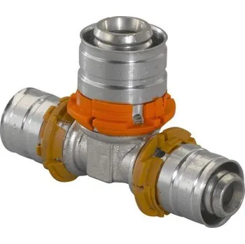 Vodovodní potrubí Uponor MLC S-PRESS T-kus 25-20-16 redukovaný, lisovací, voda, mosaz