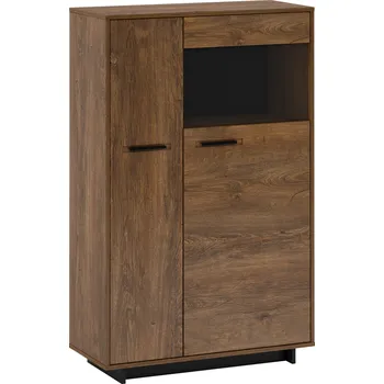 Komoda Komoda / vitrína, dub bolzano / černá, pravá, DELIS C2