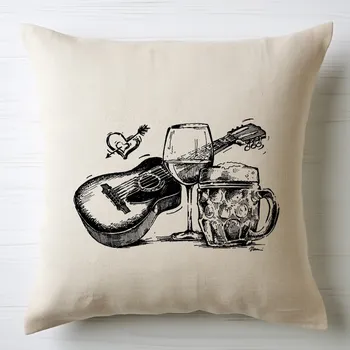 Polštář Polštář Pivo - Víno - Zpěv Typ povlaku: Přírodní plátno