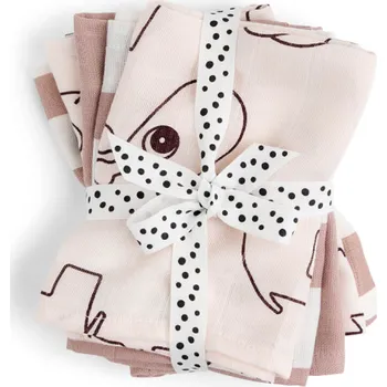 Hračka pro nejmenší DONE BY DEER Mušelínové ubrousky Deer friends 5ks GOTS - růžové - VÝPRODEJ DVOREČEK