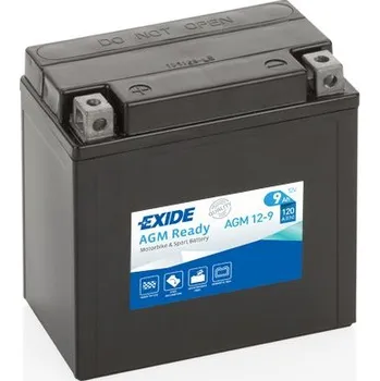 Motobaterie Motobaterie EXIDE BIKE Factory Sealed 9Ah, 12V, 190A, AGM12-9 (YB9-B)