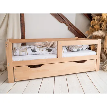 Dětská postel Woodisio Postel TODI PLUS Variant: 160 x 80, Barva: Přirodní dřevo, Velikost: S úložným prostorem