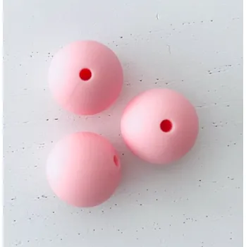 Silikonový korálek kulatý 15mm růžový