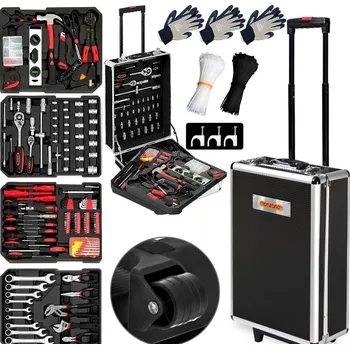 Kufr s nářadím na kolečkách 899 dílů | antracit