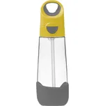 B.BOX Láhev na pití s brčkem 600 ml- žlutá / šedá