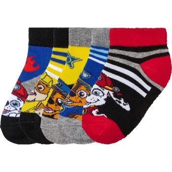 Chlapecké nízké ponožky, 5 párů (19/22, Tlapková patrola)