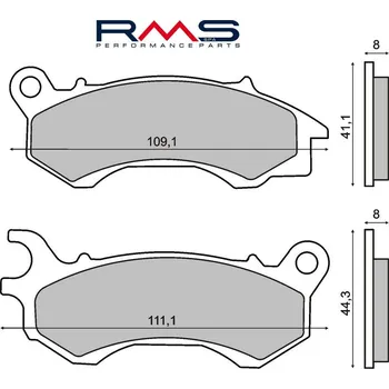 Brzdová destička Brzdové destičky RMS 225102780 organické HONDA PCX 125 2010-2016