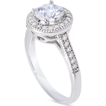 Prsten biju Rhodiovaný prstýnek se zirkonem 4000423 Velikost prstenu - obvod: 60 mm