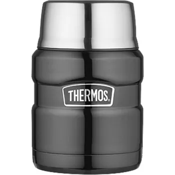 Termoska Thermos Termoska na jídlo se skládací lžící a šálkem metal.šedá