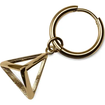 Náušnice Ocelová náušnice zlaté barvy s trojúhelníkovým přívěskem - Lucleon