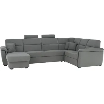 Sedací souprava Sedací souprava ve tvaru U, látka šedá, levá, BORN U