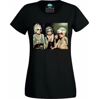 Dámské tričko Dámské tričko Babičky na párty (Skladem XS-4XL) (Velikost: M, Barva: Černá)