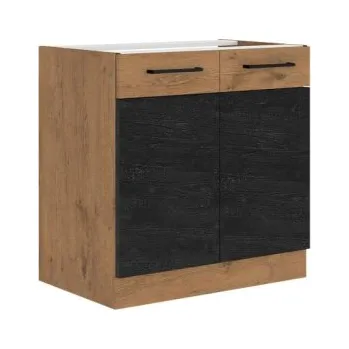 Kuchyňská skříňka Kuchyňská skříňka pod dřez Woodline 80 ZL 2F BB, Barva: Dub lancelot / dark wood, Dřez: ne MIRJAN 5903211311994