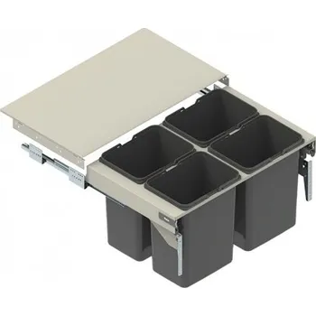 Odpadkový koš odpadkový koš SEGREGO Front 80N 4x15l v320, L480mm plnovýsuv soft šedý