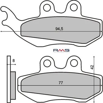 Brzdová destička Brzdové destičky RMS 225100360 organické PIAGGIO/VESPA GTS 250 2005-2013